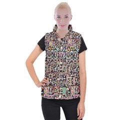 Spanish Gothic Girls Pattern Women s Button Up Vest