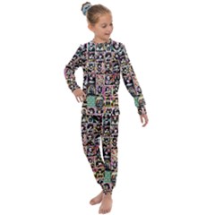 Spanish Gothic Girls Pattern Kids  Long Sleeve Set 