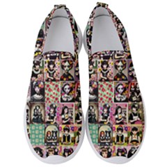 Spanish Gothic Girls Pattern Men s Slip On Sneakers