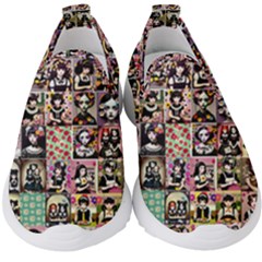 Spanish Gothic Girls Pattern Kids  Slip On Sneakers