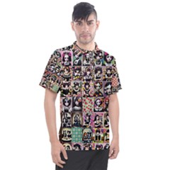 Spanish Gothic Girls Pattern Men s Polo T-shirt