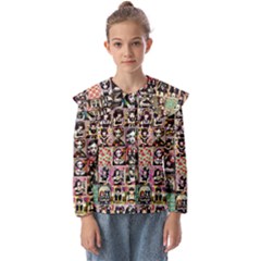 Spanish Gothic Girls Pattern Kids  Peter Pan Collar Blouse