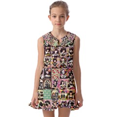 Spanish Gothic Girls Pattern Kids  Pilgrim Collar Ruffle Hem Dress by patterns123