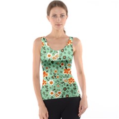 Retro 1960s Flowers Pattern 3 Women s Basic Tank Top