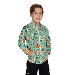 Retro 1960s Flowers Pattern 3 Kids  Windbreaker