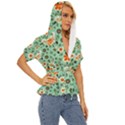 Retro 1960s Flowers Pattern 3 Lightweight Drawstring Hooded Top View3