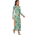 Retro 1960s Flowers Pattern 3 Long Sleeve Longline Maxi Dress View3