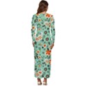 Retro 1960s Flowers Pattern 3 Long Sleeve Longline Maxi Dress View4