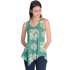 Retro 1960s Flowers Pattern 2 Sleeveless Tunic