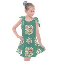 Retro 1960s Flowers Pattern 2 Kids  Tie Up Tunic Dress by patterns123