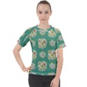 Retro 1960s Flowers Pattern 2 Women s Sport Raglan T-Shirt View1