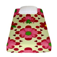 Retro 1960s Flowers Pattern 4 Fitted Sheet (single Size)