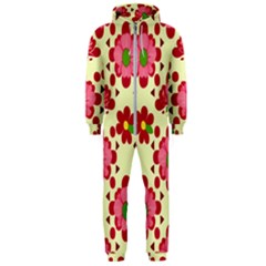 Retro 1960s Flowers Pattern 4 Hooded Jumpsuit (men)