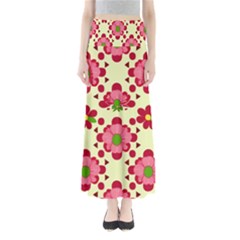 Retro 1960s Flowers Pattern 4 Full Length Maxi Skirt