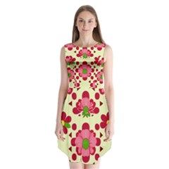 Retro 1960s Flowers Pattern 4 Sleeveless Chiffon Dress  