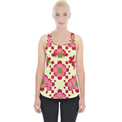 Retro 1960s Flowers Pattern 4 Piece Up Tank Top