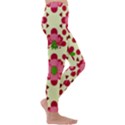 Retro 1960s Flowers Pattern 4 Kids  Lightweight Velour Leggings View3