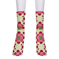 Retro 1960s Flowers Pattern 4 Crew Socks