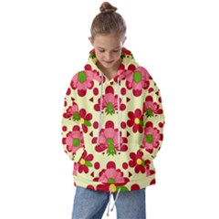 Retro 1960s Flowers Pattern 4 Kids  Oversized Hoodie