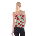 Retro 1960s Flowers Pattern Spaghetti Strap Top View2