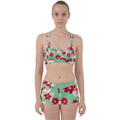 Retro 1960s Flowers Pattern Perfect Fit Gym Set