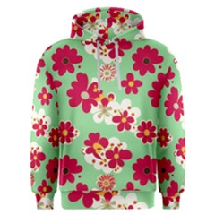 Retro 1960s Flowers Pattern Men s Overhead Hoodie