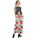 Retro 1960s Flowers Pattern Velour Split Maxi Skirt View2