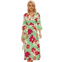 Retro 1960s Flowers Pattern Midsummer Wrap Dress View1