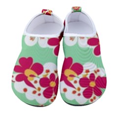 Retro 1960s Flowers Pattern Kids  Sock-style Water Shoes by violetheavensky