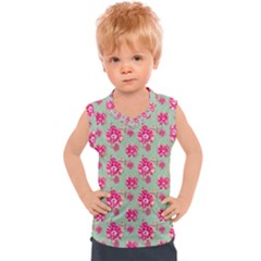 Retro 1880s Flowers Pattern 11 Kids  Sport Tank Top