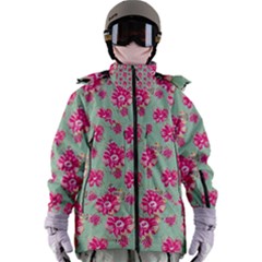 Retro 1880s Flowers Pattern 11 Women s Zip Ski And Snowboard Waterproof Breathable Jacket by violetheavensky