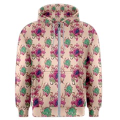 Retro 1880s Flowers Pattern 10 Men s Zipper Hoodie