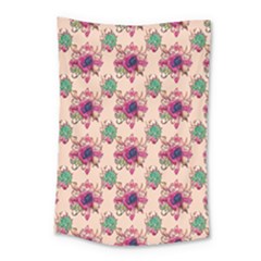 Retro 1880s Flowers Pattern 10 Small Tapestry