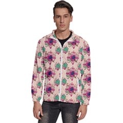 Retro 1880s Flowers Pattern 10 Men s High Neck Windbreaker