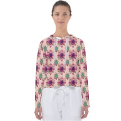 Retro 1880s Flowers Pattern 10 Women s Slouchy Sweat