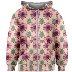 Retro 1880s Flowers Pattern 10 Kids  Zipper Hoodie Without Drawstring by patterns123