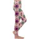 Retro 1880s Flowers Pattern 10 Kids  Lightweight Velour Leggings View3