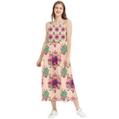 Retro 1880s Flowers Pattern 10 Boho Sleeveless Summer Dress