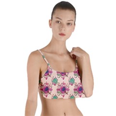 Retro 1880s Flowers Pattern 10 Layered Top Bikini Top 