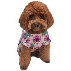 Retro 1880s Flowers Pattern 10 Dog T-shirt