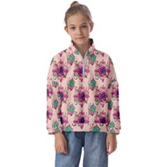 Retro 1880s Flowers Pattern 10 Kids  Half Zip Hoodie by patterns123