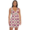 Retro 1880s Flowers Pattern 10 Draped Bodycon Dress View1