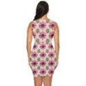 Retro 1880s Flowers Pattern 10 Draped Bodycon Dress View4