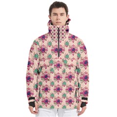 Retro 1880s Flowers Pattern 10 Men s Pullover Zip Ski And Snowboard Waterproof Breathable Jacket