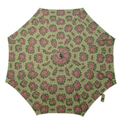 Retro 1880s Flowers Pattern 9 Hook Handle Umbrellas (large)