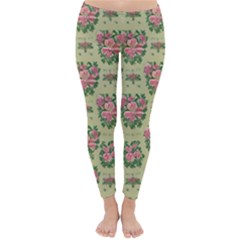 Retro 1880s Flowers Pattern 9 Classic Winter Leggings