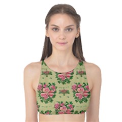 Retro 1880s Flowers Pattern 9 Tank Bikini Top by patterns123