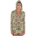 Retro 1880s Flowers Pattern 9 Long Sleeve Hooded T-shirt View1