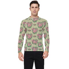 Retro 1880s Flowers Pattern 9 Men s Long Sleeve Rash Guard