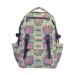 Retro 1880s Flowers Pattern 9 Carry-on Double Buckle Travel Backpack by patterns123